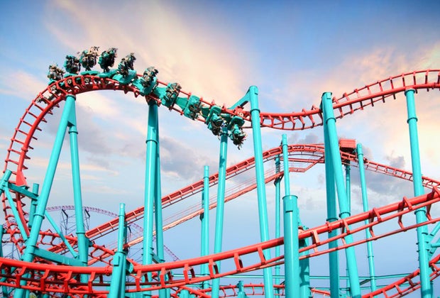 Image of roller coaster at Six Flags New England.
