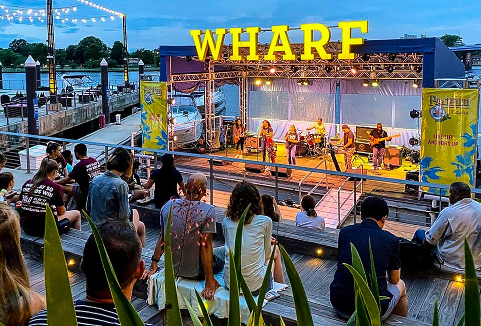 DC's Free Concerts and Outdoor Music Festivals for Families Summer 2025 Enjoy a free concert on Transit Pier every Wednesday evening. Photo courtesy of Wharf DC