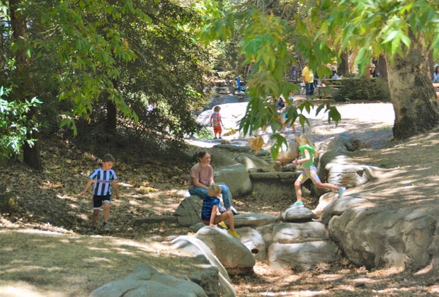 Playing at Griffith Park in the shadow of the Observatory
