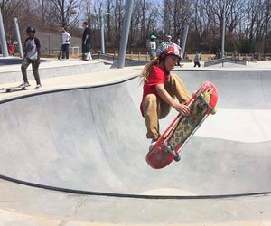The award-winning Powhatan Springs Skate Park is perfect for younger skaters. Photo courtesy of Arlington Skaters, Facebook