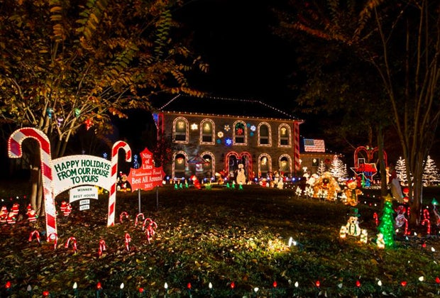 Christmas lights in Prestonwood Forest