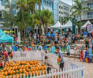 Enjoy a pumpkin patch, haunted house, and more at the Jupiter Pumpkin Fest. Photo courtesy of Harbourside Place 