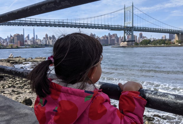 Little girl enjoying the ciew from Charybdis Playground
