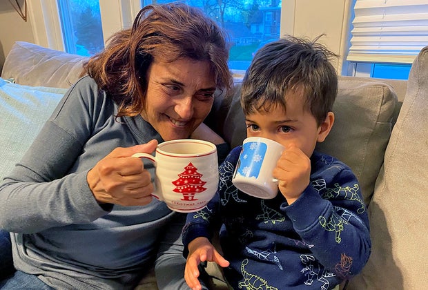have a cup of cocoa with grandma