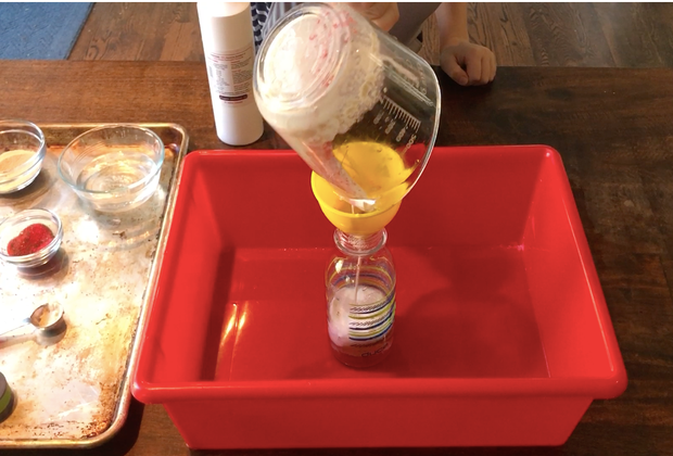 Last, add the yeast to make the reindeer toothpaste bubble!