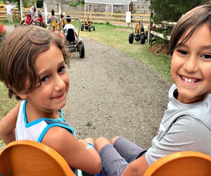Ride the pedal karts at Harbes Family Farm. 