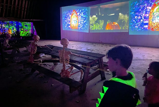 Rise of the Jack O'Lanterns Opens on Long Island skeleton audience