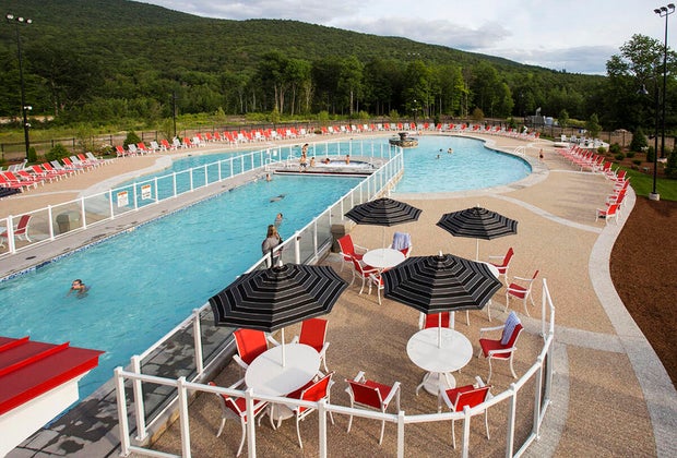 outdoor swimming pool at the River Walk at Loon