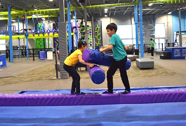 Rock 'N Air Adventure and trampoline park in New Jersey: joisting beam