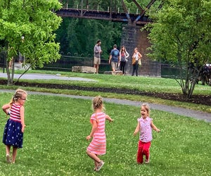 Kids play at South Park near the Easton Farmers Market. Photo courtesy of the market