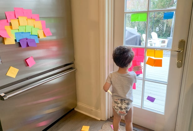 Screen-Free Toddler Activities: Sticky Notes