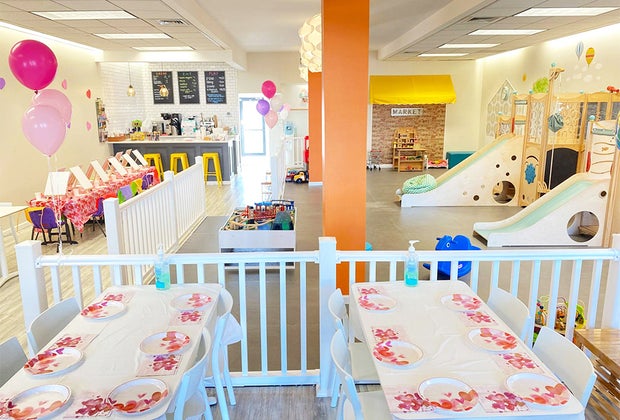 Enjoy the wide open space at Sippy Cups Cafe play spaces