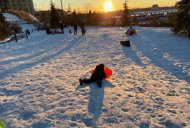 Things To Do Midwinter Break in NYC: Sledding