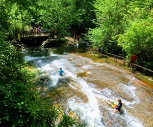 Cool off at 'sliding rock,' just one of the unique spots to visit in Asheville, NC.