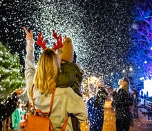 Enjoy snow every night at Winter City Lights. Photo by Kyle Lanzer courtesy of the Winter City Lights .event.