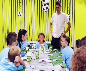 After an hour of intense fun on the fields, kids can chill out with drinks and cake at Sofive Soccer Center. Photo courtesy of the venue