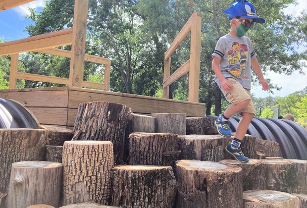 Houston Arboretum Playscape Stump Scramble.