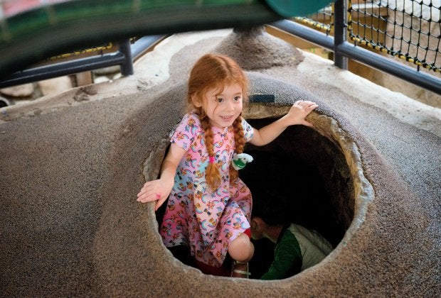 Kiddos can climb through the famous Ant Tunnel. Photo courtesy of Kidspace
