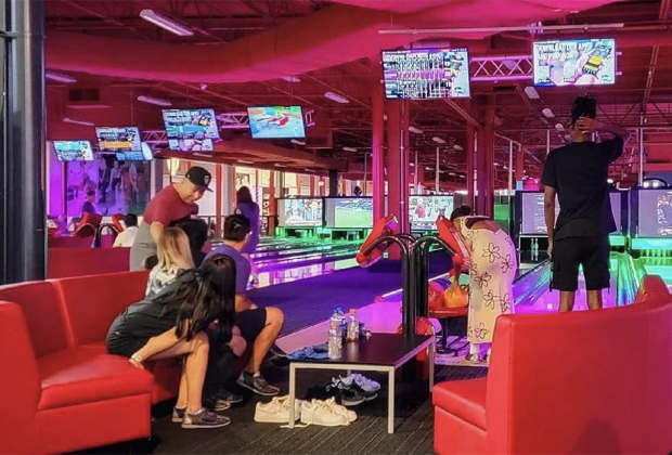 Boutique bowling lanes with food service are perfect for teenage fun. Photo courtesy of  Dezerland
