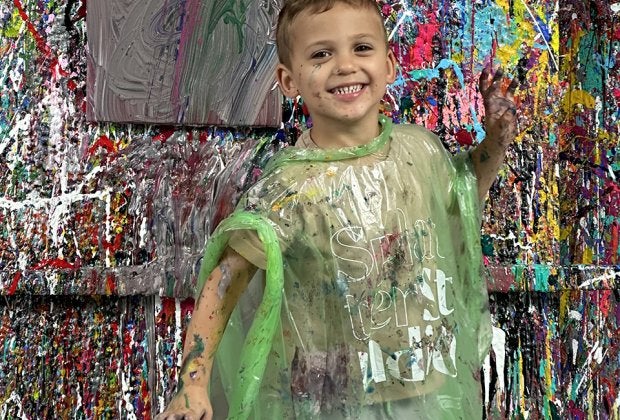 The Splatter Studio lets kids create art AND get messy at every visit. Photo courtesy of The Splatter Studio