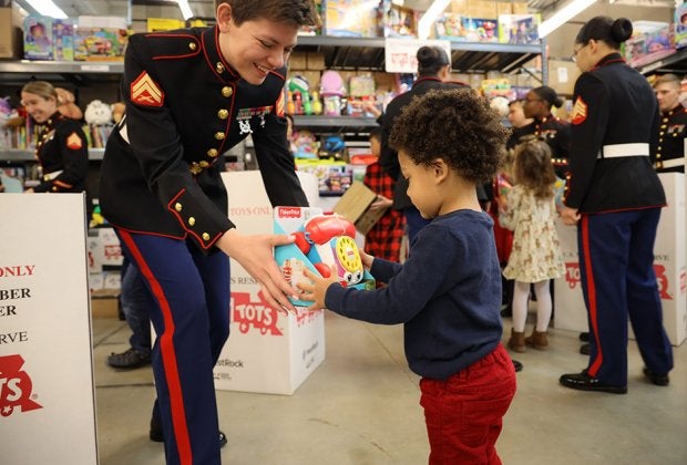 Toys for Tots brings Christmas joy to children in need. Photo courtesy of the Marine Toys for Tots Foundation
