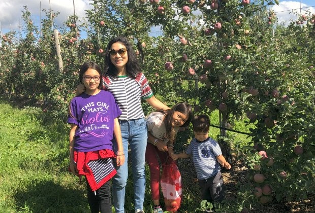 Apple picking is one of the family-friendly fall activities you can enjoy in the Hudson Valley with Kids. Photo courtesy of the author