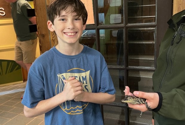 Free alligator education at Brazos Bend State Park. Photo by Sarah Banks.