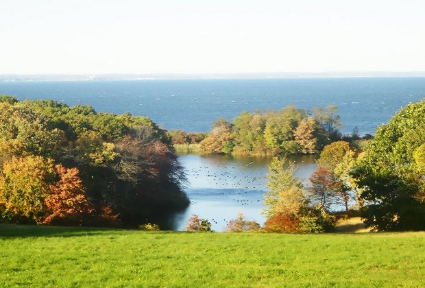 On a clear day, visitors to Caumsett State Park can glimpse across Long Island Sound to the Connecticut  coastline.