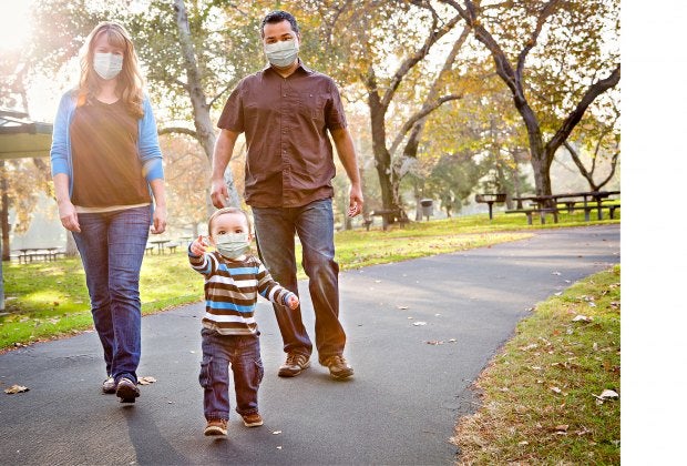 Families masked up and headed outdoors in 2020.