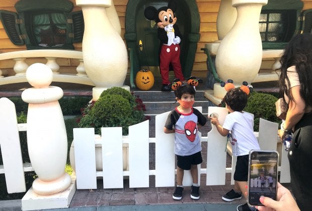Mickey is home! Trick-or-treat, Mickey.