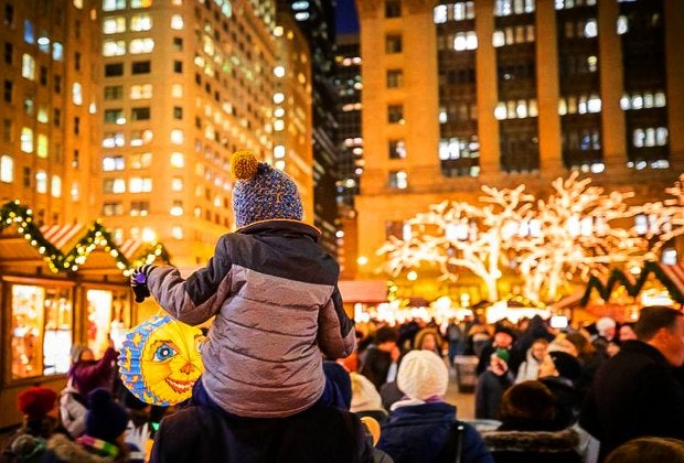 Bundle up for a Christmas market this December. Photo courtesy of Christkindlmarket at Daley Plaza
