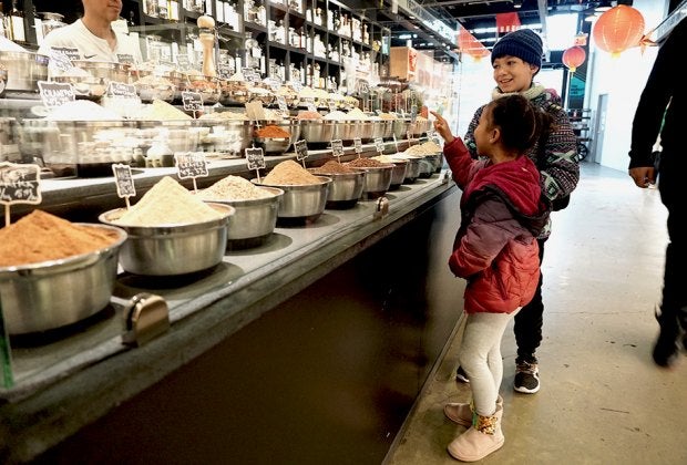 The colorful, fragrant spices at Essex Olive and Spice are hard to miss.
