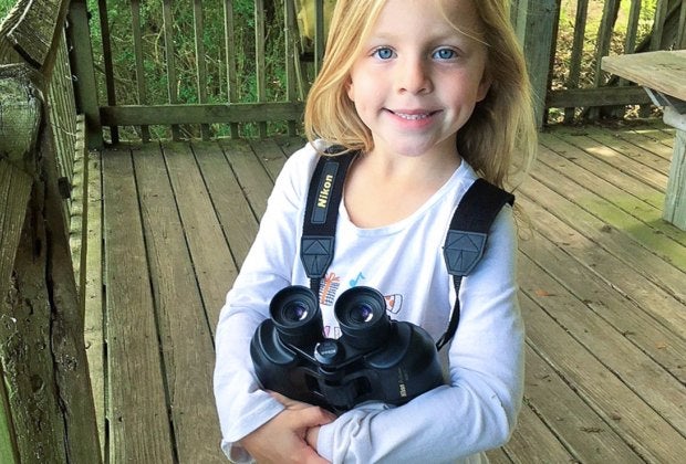 Birdwatching at the Edith L. Moore Nature Sanctuary, photo courtesy of Houston Audubon