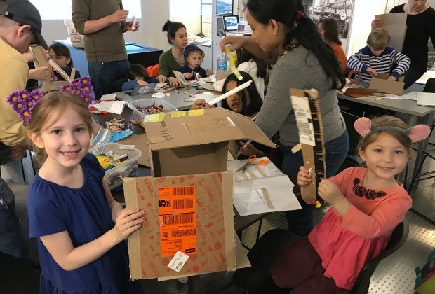 The Skyscraper Museum invites families to get hands-on while learning about the skyline. Photo by Mommy Poppins