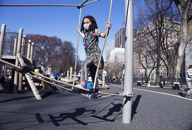 Central Park's Kempner Playground boasts a brand new look with separate play areas for ages 2-5 and 5-12. Photo by Jody Mercier