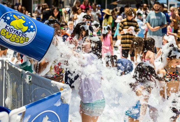  Burst into fun at Bubble Bash. Event photo courtesy of Long Beach Towne Center.