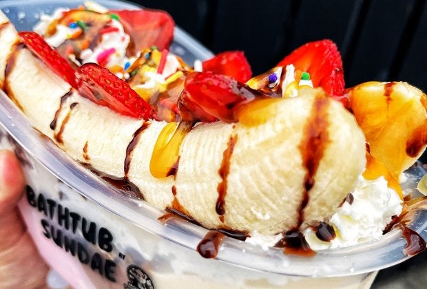 Manny's Sweet Treats in Mineola serves a sundae big enough for a bathtub. 