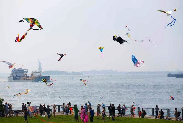 Fly a kite at the waterfront festival in Brooklyn Bridge Park. Photo by Alexa Hoyer for the park