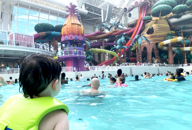 The largest indoor wave pool in the world is perfect for even the tiniest swimmers.