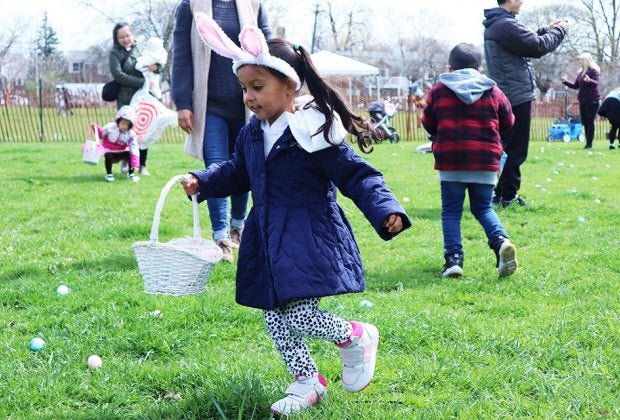 The Queens County Farm Museum hosts a massive Barnyard Egg Hunt complete with with Whiskers the Bunny photo-ops. Photo courtesy of the museum