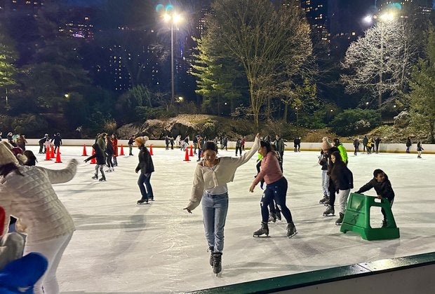 An evening ice skating session at Central Park's Wollman Rink makes for a fun winter outing. Photo by Jody Mercier