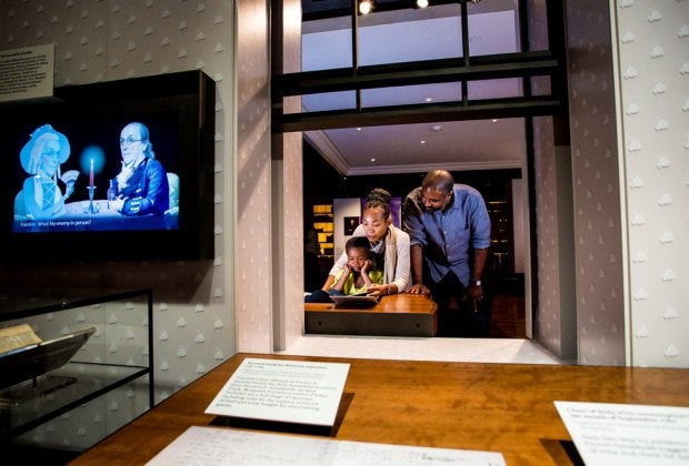 Explore Franklin's life and character in the Benjamin Franklin Museum. Photo courtesy of NPS