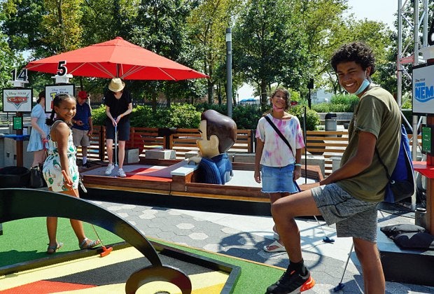 Test your mini-golf skills on the Pixar Putt course, which has popped up in Battery Park for a limited late-summer run. 