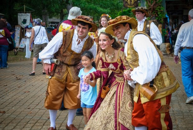 Texas Renaissance Festival is held every fall near Houston. 