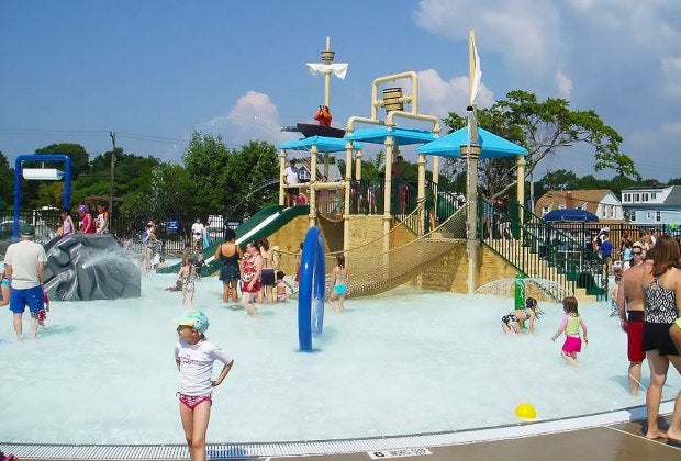 Splash the day away a Bay Shore's well-known splash pad, Shipwreck Cove. Photo courtesy of the Bay Shore Chamber of Commerce