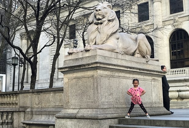 Your visit to the NYPL really begins on the outside when you encounter the Library Lions, Patience and Fortitude, who flank the entrance.