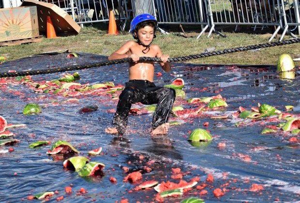 Tug of War, watermelon-style! Photo courtesy of The Watermelon Festival