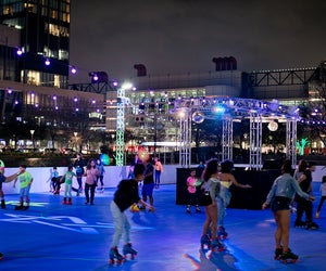 Roll into the weekend at Discovery Green's outdoor rolling rink. Photo courtesy of Morris Malakoff.