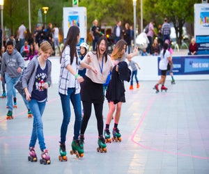 Lace up your skates and get ready to roll at Discovery Green. Photo courtesy of Katya Horner.