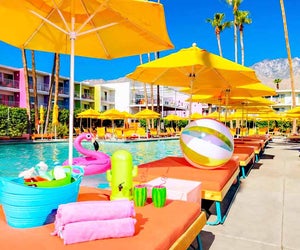 The Saguaro in Palm Springs, California, beckons families with its pool and more.